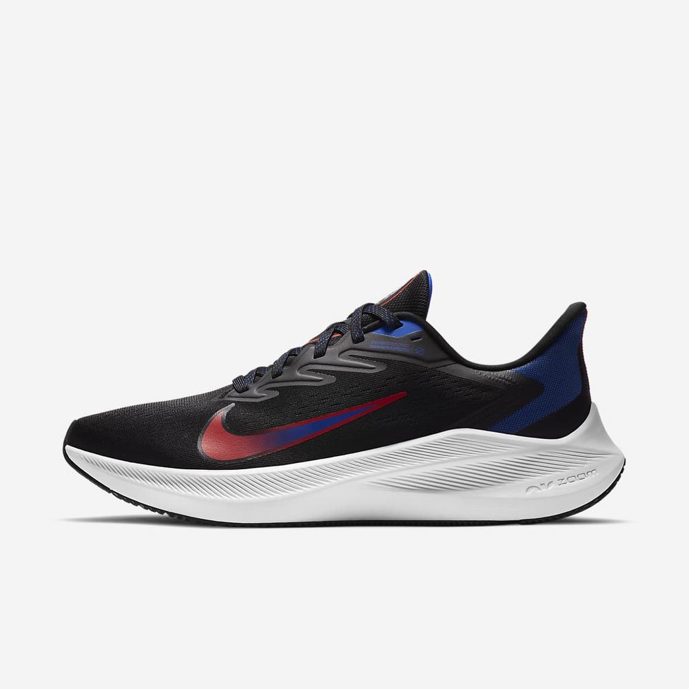 Chaussure De Running Nike Air Zoom Winflo 7 Noir 5972-380 Black/Racer Blue/Chile Red Homme | JLN-06355391